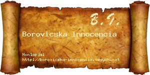 Borovicska Innocencia névjegykártya